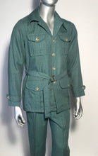1970s Levi's Panatela Signature Collection 2 Piece Green Leisure Suit USA Sz 40