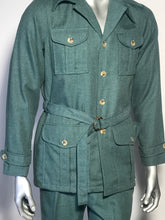 1970s Levi's Panatela Signature Collection 2 Piece Green Leisure Suit USA Sz 40