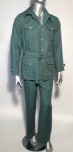 1970s Levi's Panatela Signature Collection 2 Piece Green Leisure Suit USA Sz 40