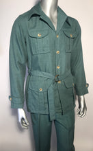 1970s Levi's Panatela Signature Collection 2 Piece Green Leisure Suit USA Sz 40