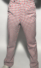 Men's Grey and Red Herringbone Polyester Pants Size 33" Waist