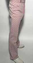 Men's Grey and Red Herringbone Polyester Pants Size 33" Waist