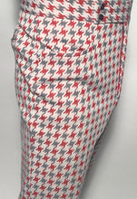Men's Grey and Red Herringbone Polyester Pants Size 33" Waist