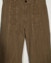 1970s Men's Tall Vintage Hands Off Light Brown Cotton Flare Pants 31" x 33"