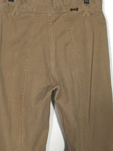 1970s Men's Tall Vintage Hands Off Light Brown Cotton Flare Pants 31" x 33"