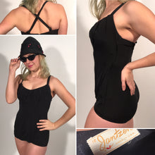 1950s Jantzen Black Full Bathing Suit Made in USA