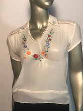 1950s Hand Embroidered Shear Blouse From World Enterprises Limited Hong Kong