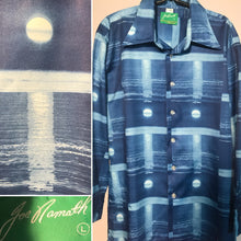 Joe Namath By Arrow Moonlight Blue Men's Disco Shirt Size Large RENTAL L987