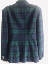 Vintage 1980s Black Watch Plaid Ralph Lauren Womens Blazer Sz 12