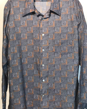 1970s Mens Cube Print Disco Shirt Size Large By FAI RENTAL