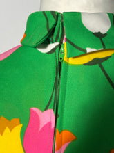 Early 1970s Turtleneck Tulip Floral Dress By PLW