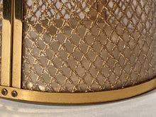 1950s Majestic Metal Lantern Circular Lace Glitter Pressed Sides Metal Handbag