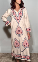 1970s Floral Embroidered Indian 100% Cotton Hippie Hooded Pull Over  Tunic XS