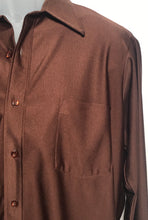 Van Heusen Qiana Vintage Brown Men's Disco Shirt Size Medium RENTAL