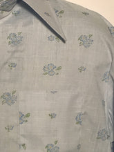 Men's Kmart 1970s Baby Blue Floral Dress Shirt Size Large L