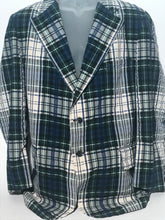 1970s Men's Seersucker Plaid Jacket Size 42