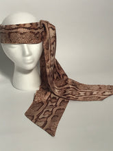 Long Vintage Python Snake Skin Patterned Head & Neck Scarf