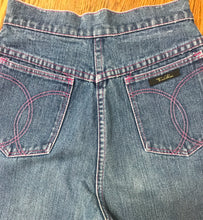 1980s Pucci High Waisted Jeans With Pink Stitching 26" Waist