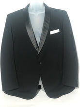 Men's Vintage Black Tux With Suspender Buttons 41" x 27" Jacket 40