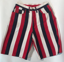 Hip Hop Brand Red White & Blue Long Denim Unisex Shorts 30"W