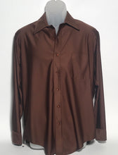 Van Heusen Qiana Vintage Brown Men's Disco Shirt Size Medium RENTAL
