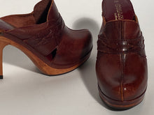 Chandler Early  1980s Leather High Heeled Clogs Size 8