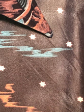 1970s Brown Moon & Star Mens Disco Shirt Size Large RENTAL L