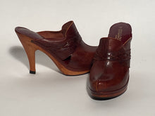 Chandler Early  1980s Leather High Heeled Clogs Size 8