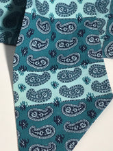 1970s Vintage Blue Paisley Head Neck Scarf