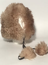 Vintage 1960s - 1970s Italian Lambswool Sheepskin Pom Pom Hat Natural Browns