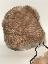 Vintage 1960s - 1970s Italian Lambswool Sheepskin Pom Pom Hat Natural Browns
