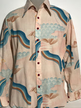 1970s Vintage Rainbow Men's Disco Shirt Size Extra Large RENTAL XL934