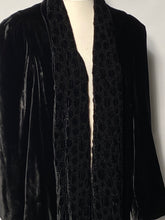1940s Black Silk Velvet Evening Jacket Plush Perforated Design Lapel