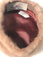 1950s Brown Mink Fur Pillbox Style Hat Designed By Lora