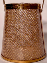 1950s Majestic Metal Lantern Circular Lace Glitter Pressed Sides Metal Handbag