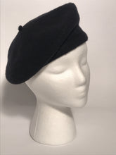 1970s Wool Black Beret Made in Czech Republic