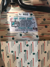 Kmart Knit Sport Shirt Men's Green Disco Shirt Size Large