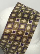 Vintage Green Purple Abstract Long Floral Head Scarf