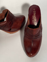 Chandler Early  1980s Leather High Heeled Clogs Size 8