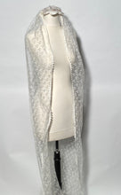 Vintage Pearl Beaded Veil Topper & Long 92" Embroidered Lace Train