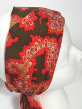 Vintage Orange Paisley Long Floral Head Scarf