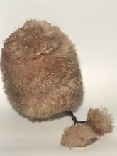 Vintage 1960s - 1970s Italian Lambswool Sheepskin Pom Pom Hat Natural Browns