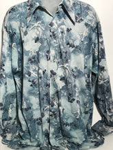 Blue Floral Men's Disco Shirt Size Double Extra Large Disco RENTAL XXL
