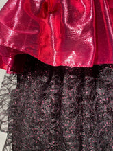 Night Moves 1980s Pink Metallic Strapless Lace Prom Party Dress Jr 13/14
