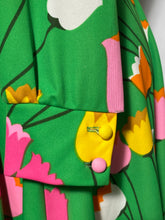 Early 1970s Turtleneck Tulip Floral Dress By PLW