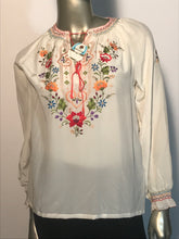 Vintage 1960s Chinese Peasant Top Hand Embroidered Silk By Peony