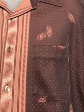 Essley 1970s Size Men's Brown Polka Dot Disco Shirt Extra Large RENTAL XL891