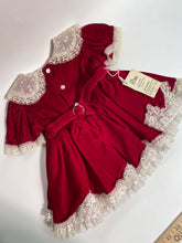 NWT Vintage Valentine Infant Red Velvet Layered Lace Crinoline Dress