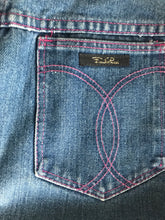 1980s Pucci High Waisted Jeans With Pink Stitching 26" Waist