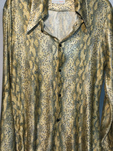 Mens Lizard Print Disco 1970s Shirt Size Medium By Mach II RENTAL M990